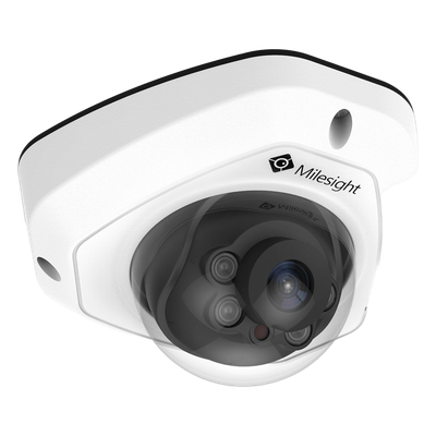 Cámara IP Mini Domo / 4K UHD / 120dB WDR / 0.005Lux Starlight / H.265+ / IR 30mts / PoE / IP67 / IK10 / Análisis de Video AI