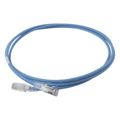 Patch Cord Skinny Cat6A Blindado S/FTP, 2.13 Metros (7 Pies), Diámetro Reducido 28 AWG, Color Azul