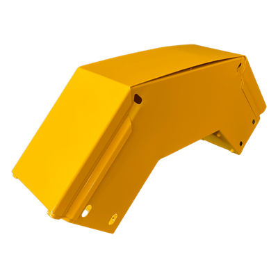 CHFIBER Curva Vertical Exterior de 90° de Aluminio para Fibra Óptica, 4" de Peralte, 4" de Ancho y Radio de 8", con Pintura Epóxica Amarilla, Incluye Tapa, un Par de Coples y Tornillería