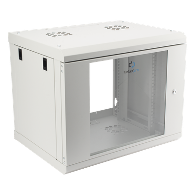Gabinete de Pared de 9U con Puerta de Cristal Templado, 479.5 mm de Profundidad, Rack de 19'', Acero Reforzado, Color Blanco - Imagen 4