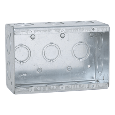 Caja Multigang de 3 Gangs / Profundidad de 2-1/2" / 16 Entradas de 1/2" y 3/4".