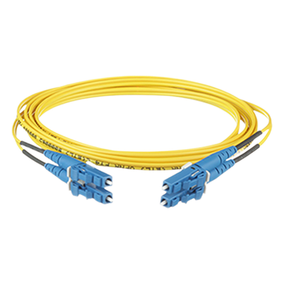 Jumper de Fibra Optica Monomodo 9/125 OS2, LC-LC Duplex, OFNR (Riser), Color Amarillo, 13 Metros (42.65 Pies)