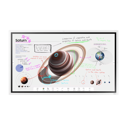 Pizarra Interactiva Digital / 55" 4K UHD (3840x2160) / Touch IR 20 Puntos / Whiteboard 4 Usuarios Simultáneos / Tizen 9.0 / WiFi / VESA 400x400