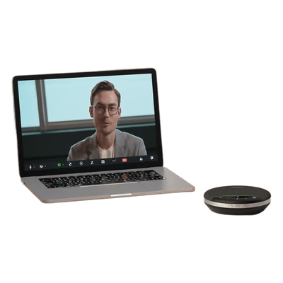 Yealink SP96, altavoz portátil con micrófono integrado, Bluetooth 5.3 con adaptador USB-C/A, alcance de captación de voz de 5 m, 26 horas de conversación, cancelación de ruido con IA. - Imagen 4