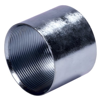Cople de 1/2" ( 13 mm) para Tubo Pared Gruesa (IMC) /Galvanizado / Etiqueta Amarilla.