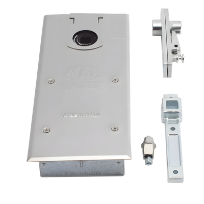 Bisagra de piso, / Cierrapuertas DC450 / Para Puertas de Doble Acción hasta 120 kg / Ángulo de Apertura 130° / Ajuste de Velocidad de Cierre y Latch - Imagen 5