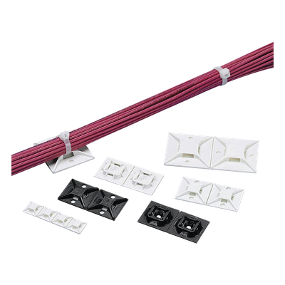 Montaje-Sujetador Para Cable de 4 Vías, con Adhesivo, 25.4 x 25.4mm (1in x 1in), Color Blanco, Uso en Interior, 1 pieza - Imagen 3