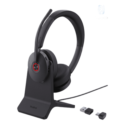 Auriculares estéreo Yealink BH74 con base de carga / Bluetooth 5.3 con adaptador USB C&A / Cancelación activa de ruido / Indicadores de actividad