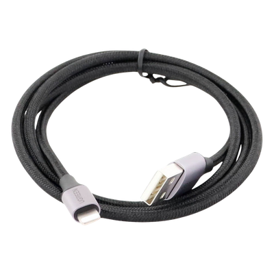 Cable USB-A a Lightning | 1 Metro (3.28 Pies) | Certificado MFi | Carga Rápida 5V/2.4 A | 480 Mbps | Conector C94 | Adecuado para iPhone, iPad y iPod | Protección Integrada | Caja de Aluminio | Nylon Trenzado | Color Negro - Imagen 5