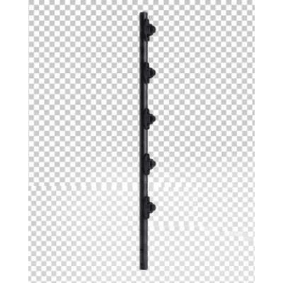 Poste de Paso / Tubo de Acero Galvanizado / Diámetro 1" / Longitud 120 cm / 5 Aisladores / Color Negro / Peso 0.9 KG