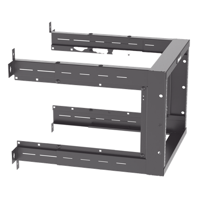 Rack PanZone® de Montaje en Pared, de 19in, Profundidad Ajustable, Rieles Numerados y Roscados #12-24, 9 UR, Color Negro - Imagen 5