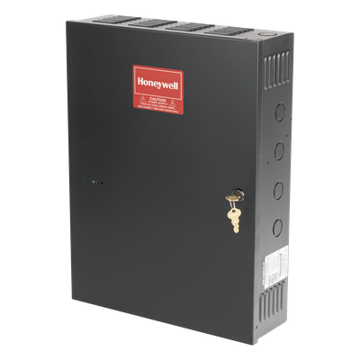 Fuente de poder conmutable 12/24 Vcd a 2.5 A con cargador de batería, gabinete metálico, para control de acceso, incendio y robo