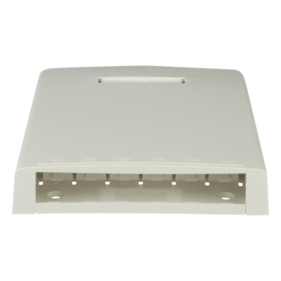 Caja de Montaje en Superficie, con Accesorio para Resguardo de Fibra Óptica, para 6 Módulos Mini-Com, Color Blanco Mate - Imagen 4