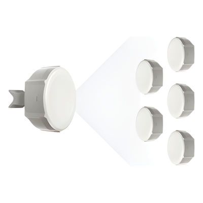 (SXT Sixpack) Enlace Completo Punto Multipunto en 5 GHz (4920-5920 MHz), Cuenta con 1 Punto de Acceso de 90°  y 5 CPE de Hasta 1260 mW