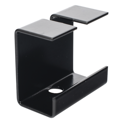 Grapa de Suspensión para Escalera Tubular de 1.5" de Peralte y 12" de Ancho, Acabado con Pintura Epóxica Color Negro, Ideal para la Suspensión Segura de la Escalera Tubular en Instalaciones Aéreas