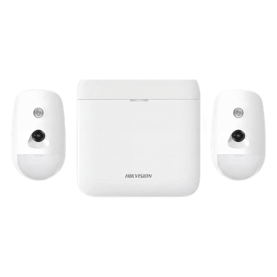 Kit de Alarma Inalámbrica / 48 Zonas / 2 PIRCAM con Videoverificación / Batería de Respaldo 12 h / Inmunidad a Mascotas 30 kg / Comunicación 433 MHz