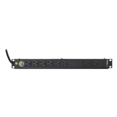 Multicontacto Horizontal (PDU) de 8 Contactos (NEMA 5-15R) Rack 19" 1UR. Voltaje Entrada/Salida: 120Vca/15A