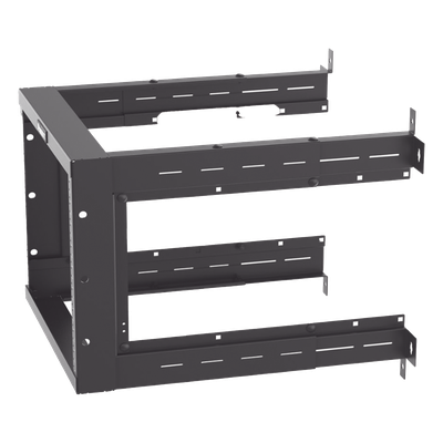 Rack PanZone® de Montaje en Pared, de 19in, Profundidad Ajustable, Rieles Numerados y Roscados #12-24, 9 UR, Color Negro - Imagen 4