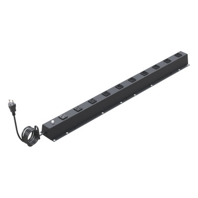 PDU Vertical de 10 Contactos (NEMA 5-15R). Volt. Ent./Sal.: 120Vca/15A compatible con Racks EIRL y EIQR. 