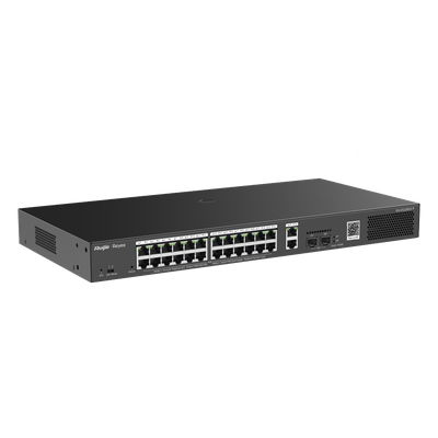 Switch Smart PoE con 24 puertos Gigabit PoE 802.3af/at + 2 SFP para fibra 1Gb, gestión gratuita desde la nube, 370w - Imagen 4