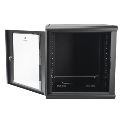 Gabinete Rack de Pared 12 Unidades / 19 Pulgadas / Ventilado / Puerta de Vidrio / Acero Calibre 18 / Carga 100 Kg / 635 x 606 x 612 mm (25 x 23.9 x 24.1 in) / Pintura Electrostática / Negro - Imagen 5