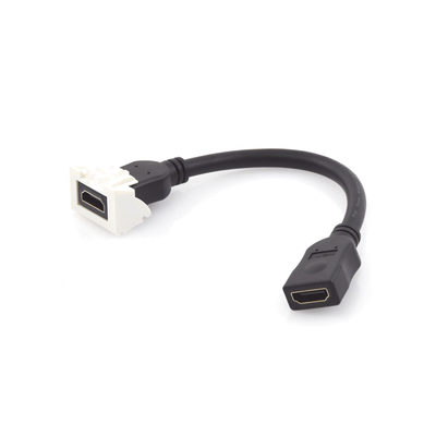 Adaptador HDMI con Pigtail Hembra-Hembra, Para Vídeo 720, 1080p, 4K UHD Compatible con Faceplates MAX Siemon de 2 Salidas, Color Blanco - Imagen 4
