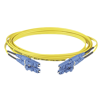 Jumper de Fibra Optica Monomodo 9/125 OS2, LC-LC Duplex, OFNR (Riser), Color Amarillo, 4 Metros (13.12 Pies)