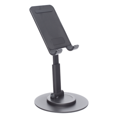 Soporte para Teléfono Celular Giratorio | 360° de Rotación | Angulo Ajustable | Altura Ajustable 17-20cm | Antideslizante | Ejes Giratorios de Alta Precisión| Plegable | Aluminio | Color Gris - Imagen 6