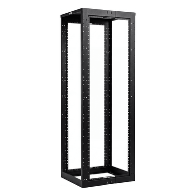 Rack de Cuatro Postes Estándar de 19", Rieles Con Orificio Para Tuerca Enjaulada, Profundidad Ajustable de 23 a 42 in, 45 Unidades de Rack, Color Negro - Imagen 3