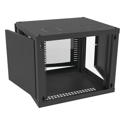 Gabinete para Montaje en Pared Fijo, con 9 Unidades de Rack, de 19in, Puerta de Cristal Templado, Fabricado en Acero - Imagen 4