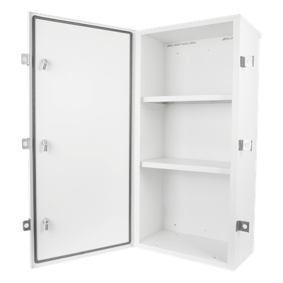 Gabinete para instalación de 3 Baterías PL110D12, Fabricado en Lámina Galvanizada, Accesorios para piso o poste (No incluidos) - Imagen 4