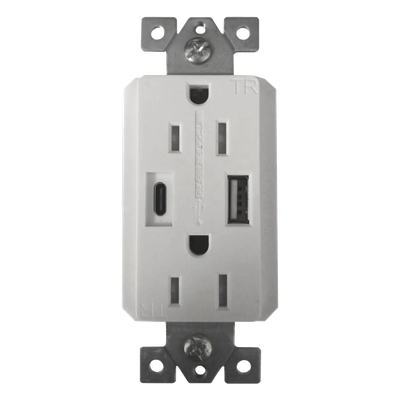 Contacto Dúplex con puertos USB Tipo A y C, 15 A, 100 - 240 V, USB 5 V, Incluye la Placa. - Imagen 5