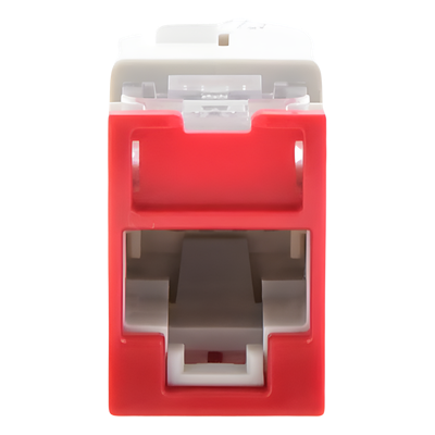 Jack Ultramax Cat6a, Utp, Montaje Híbrido en Placa de Pared (Plano y Angulado), Color Rojo, Punch Down - Imagen 3