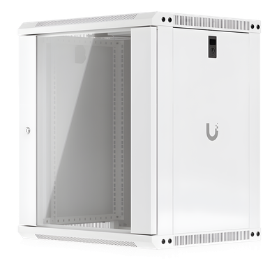 UACC Rack Cabinet 12U (550 x 450 mm) - Gabinete Cerrado para Montaje en Pared con Puerta de Vidrio Templado, Totalmente Ensamblado con Ventiladores Integrados y Paneles Removibles