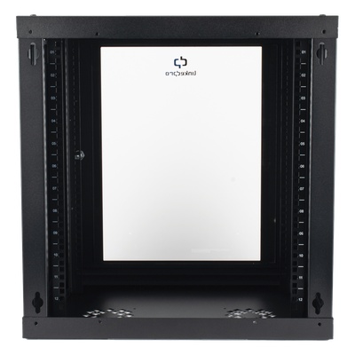 Gabinete de Pared de 12U con Puerta de Cristal Templado, 455 mm de Profundidad, Rack de 19'', Acero Reforzado Color Negro. - Imagen 5