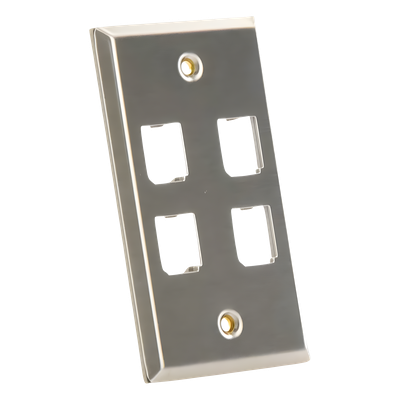 Placa de Pared Vertical, de Acero Inoxidable, Salida Para 4 Puertos Mini-Com - Imagen 3