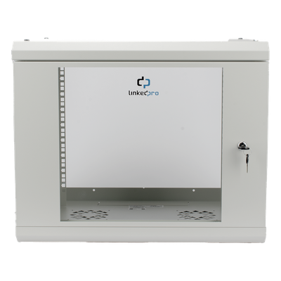 Gabinete de Pared de 9U con Puerta de Cristal Templado, 479.5 mm de Profundidad, Rack de 19'', Acero Reforzado, Color Blanco - Imagen 3
