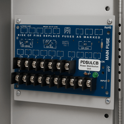 Módulo de Distribución de Energía UL PD8ULCB / 8 Salidas Clase 2 PTC Protegidas / Entrada 12-24VDC o 24-28VAC / Auto-resetable / Montaje Incluido / Garantía de Por Vida - Imagen 3