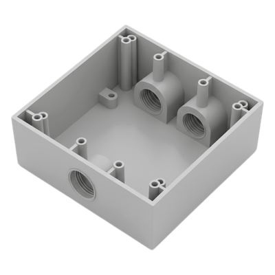 Caja Condulet Cuadrada de 3/4" (19.05 mm)/ 3 Bocas (2 Arriba-1 Abajo) / A Prueba de Intemperie.