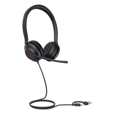 Auriculares Yealink UH35 Dual con cancelación de ruido para UC Cancelación de ruido USB-C/A con indicador de ocupado