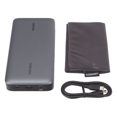 Power Bank de 25000mAh | 3 Salidas 145W Max. | USB-A + 2 USB-C | PD 3.0, QC3.0 | FCP | SCP | Pantalla Inteligente | Carcasa Ignifuga | Color Gris | Incluye Cable USB de 50cm | Carga tu Laptop de Manera Segura. - Imagen 7