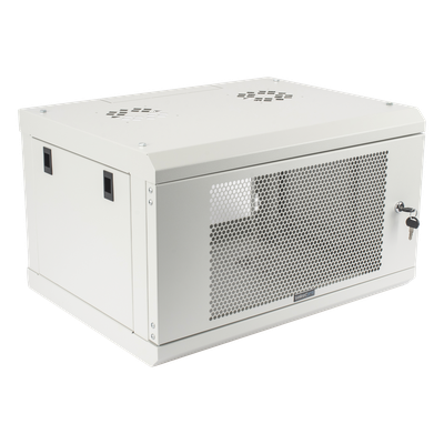 Gabinete de Pared de 6U con Puerta Perforada, 455 mm de Profundidad Total, Rack de 19'', Acero Reforzado Color Blanco - Imagen 5