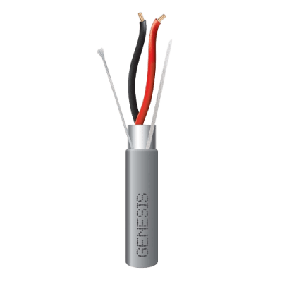 Carrete de 152 m (500 ft) / Cable para Alarma 2x18 AWG / Blindado / Riser / Gris