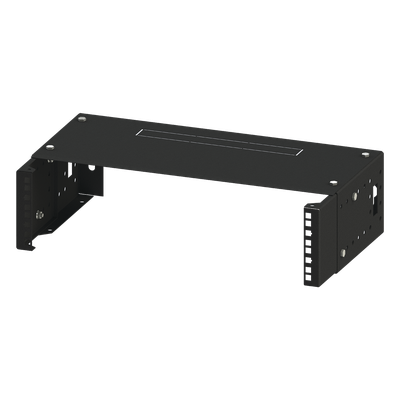 Rack Abierto de montaje en Pared, de 19in,  Profundidad Ajustable (8" a 12") de 2.5  Unidades de rack, con Capacidad de Crecimiento.