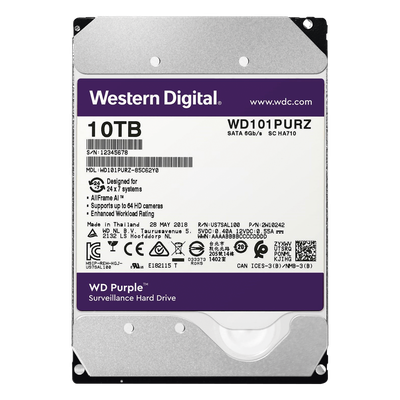 Disco duro WD de 10TB / 7200RPM / Optimizado para Videovigilancia
