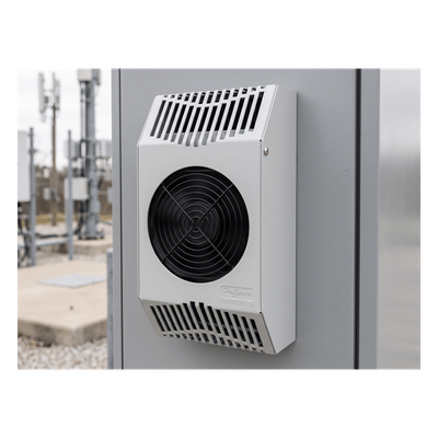 Refrigerador Termoeléctrico / 24V DC / 52W (178 BTU/h) / Interiores y exteriores / Efecto Peltier / Enfriamiento y Calentamiento / Acero Gris RAL 7035 / Montaje Vertical-Horizontal / -40°C a 55°C (-40°F a 131°F) - Imagen 3