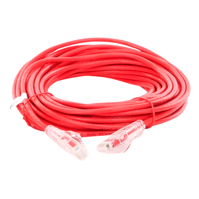 Cable de Parcheo Slim UTP Cat6A - 10 Metros (32.81 Pies) Rojo Diámetro Reducido (28 AWG) - Imagen 4