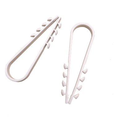 Bolsa con 100 clips sujetadores de plástico para cables de 19 a 25 mm. Ideales para instalaciones en pared, brindan sujeción firme y segura. - Imagen 3