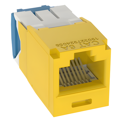 Conector Jack RJ45 Estilo TG, Mini-Com, Categoría 6A, de 8 Posiciones y 8 Cables, Color Amarillo - Imagen 4