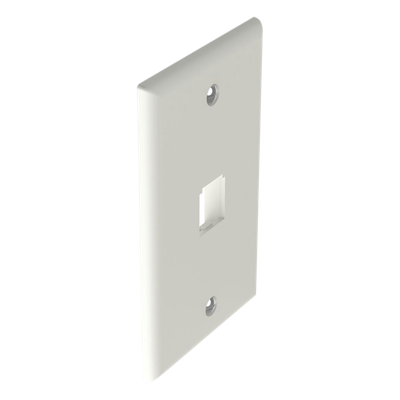 Placa de Pared Vertical Clásica, Salida Para 1 Puerto Mini-Com, Color Blanco Mate - Imagen 4
